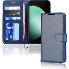 TechGear [Leather Wallet Case] Protective Cover with Cash & Card Holder, Stand and Wrist Strap For Samsung Galaxy S23 FE 5G