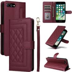 Apple iPhone 7 Plus/8 Plus Wallet Cases GANGXUN Red Flip Case for iphone 7 Plus/8 Plus Flip Cover Simple Business Leather Case Shockproof Wallet