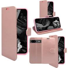 Google Pixel 8A Wallet Cases GANGXUN Rose Gold For Google Pixel 8A Wallet Flip PU Leather Cover Case