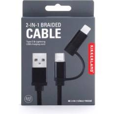 Kikkerland 2 In 1 Phone Charging Cable Black