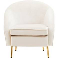 Beige Armchairs Premier Housewares Beige Velvet Armchair