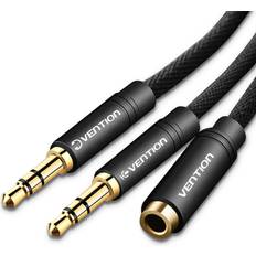 Keshen Aux Cable Y Splitter Cable Jack Dual Male Earphone Splitter Cord