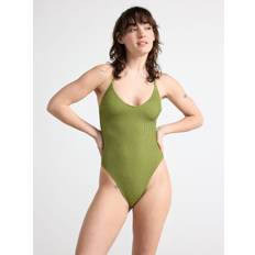 Dame - Grønne Badedrakter Lindex Crinkled swimsuit with high leg cut