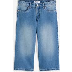Capri Jeans Bonprix Wide Leg Cropped Jeans - Denim