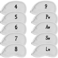 Premium Magnetic Leather Iron Wedge Club Head Covers Set 10
