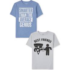 The Children's Place The Childrens Place Boys' Assorted Everyday Short Sleeve Graphic T-Shirts,Multipacks, Genius/Best Friends 2-Pack