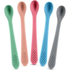 Kids Cutlery Sperric Baby Spoons First Stage Silicone Baby Spoon – Self Feeding Baby Utensils – Infant Spoons First Stage Baby Feeding Spoon Soft & Gentle on Gums BPA Free Silicone Baby Spoons Set