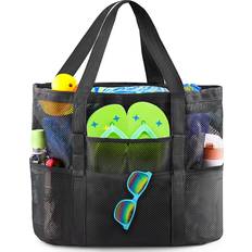 Plastic Handbags SS Beach Bag Large Mesh Lightweight 9 Pockets - Must Have Trip