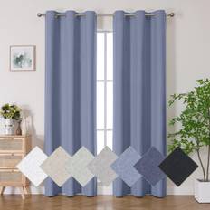 Curtains & Accessories Aiyufeng Light Blue 100% Blackout Curtains 84 Inches Long