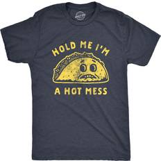 Clothing Crazy Dog T-Shirts Mens Hold Me I'm Hot Mess Funny Taco Tuesday Cinco De May Graphic Tee Mens Funny Cinco De Mayo for Men Funny Food Novelty Navy Hot