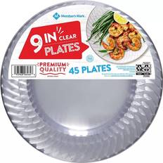 Disposable Plates Member's Mark Clear Plastic Plates, 9" 45 Count