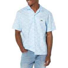 Lacoste Shirts Lacoste Relaxed Fit Logo Print Short Sleeve Button-up Camp Shirt