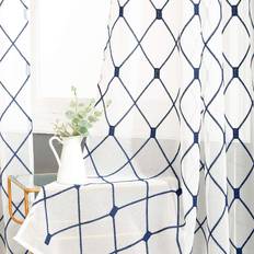 Curtains & Accessories Topfinel Top Finel White Sheer 96 Inches Long Diamond