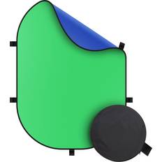 Photo Backgrounds Julius Studio Julius Studio 5 x 6.6 ft Green & Blue Pop Up Screen, Double Sided Collapsible Disc Background, Backdrop Panel for Photo Video Shooting & Streaming, JSAG410