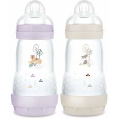 Violet Biberons et Vaisselle pour Bébé Mam Lot de 2 biberons Easy Start Anti-Colique 2 mois débit moyen (2 x 260 ml) Lilas Sable Biberon pour réduire les coliques et l'inconfort de bébé Biberon bébé compatible avec l'allaitement