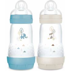 Mam Set van 2 Babyflessen Easy Start AntiColic 260 ml Flow 2 Speen Oceaan Zand