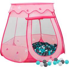 vidaXL Lektält med 250 bollar Rosa 102x102x82 cm