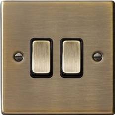 Hartland 79R22AB-B 2G 2 Way Rocker Switches Antique Brass