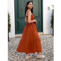 Modal Dresses Yumi Orange Midi Sun Dress Colour: Orange