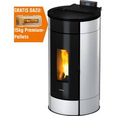 Kaminöfen FreePoint Pelletofen Globe Stahl10,5 kWschwarz-weiß 0774100393