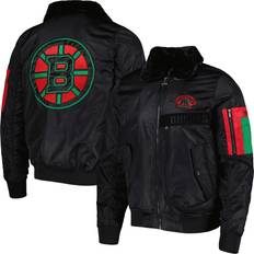 Men's Starter x Ty Mopkins Black Boston Bruins Black History Month Varsity Full-Zip Jacket