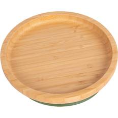 Tiny Dining Round Bamboo Baby Suction Plate Light Green One Size