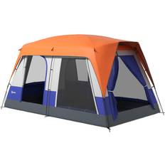Camping & Outdoor OutSunny Camping Tent with 3000mm Waterproof Rainfly & Screen Panels, Orange