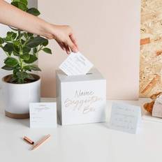 Baby Shower Cards & Invitations Baby shower baby boy girl party name suggestion box rose gold with 30 cards