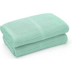 GOTS (Global Organic Textile Standard) Baby Blankets Bloomsbury mill pack of 2 soft baby blankets 100%organic cotton mint