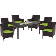 Braun Lounge-Sets MCW Poly-Rattan-Garnitur Hamar, Gartenmöbel Lounge-Set