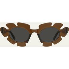 Loewe Ibiza Flower Sunglasses - Light Brown/Smoke