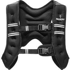 Black Yoga Equipment Philosophy Gym Weighted Workout Vest 6 LB, Strength Training Fitness Body Weight Vest