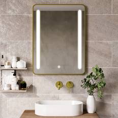 Lighting Bathroom Furnitures Rectangular Brass LED Heated