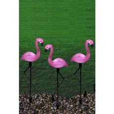 Groundlevel Set of 3 Flamingo LED Solar Garden Lights Pink