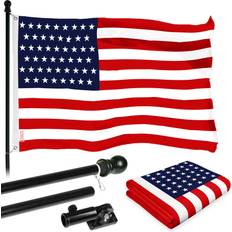 G128 Combo: 6 ft flagpole black american