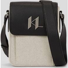 Herre - Lærred Skuldertasker Karl Lagerfeld K/plak Canvas Crossbody Bag, Man, Canvas/Black, Size: One size Canvas/black