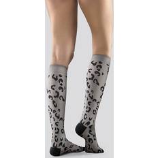 Mabs Cotton Knee Grey Leopard S