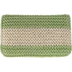 Straw Vegan Leather Snap Card Case Lime Green one one size