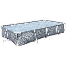 Swimming Pools & Accessories Bestway steel pro 12' x 6'7" x 26" rectangle above ground outdoor swimming pool Gray 4000 gal