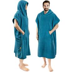 SUN CUBE Surf Poncho Changing Robe with Hood Thick Quick Dry Microfiber Wetsuit Changing Towel for Surfing Beach Swim Outdoor Sports -Sea Blue