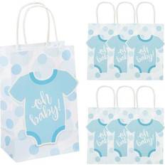 Baby Shower Gift Bags Fun Express 6 Pc 5.5"x8.5" Medium Baby Blue Onesie Paper Gift Bags