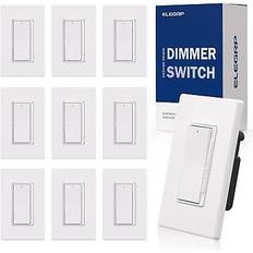 ELEGRP digital dimmer light switch for 300w dimmable led/cfl lights and 600w White 10 Pack