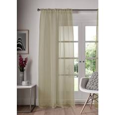 Brown - Transparent Curtains Ebern Designs Juliann Voile Slot Top Sheer