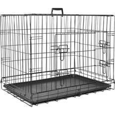 Proudpet Folding Strong Metal Double Door Cage with Floor Tray 30 Inch