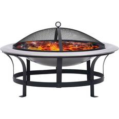 White Fire Pits & Fire Baskets Rosalind Wheeler Yoplac 51Cm H 76Cm W Wood Burning Fire Pit with Lid