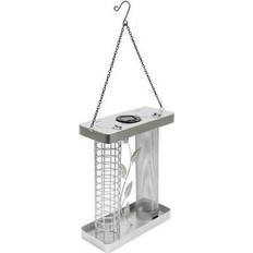 Silver Garden Ornaments Henry Bell Solar Silver Twin Feeder