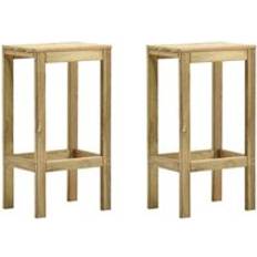 Tabourets de bar extérieurs vidaXL Bois De Pin Imprégné 2 Pcs