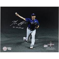 Fanatics Authentic Max Scherzer Texas Rangers Autographed 2023 World Series Champions 11" x 14" Pitching Spotlight Photograph with "23 WS Champs" Inscription