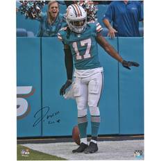 Sports Fan Products Fanatics Authentic Jaylen Waddle Miami Dolphins Autographed 16'' x 20'' Aqua Jersey Celebration Photograph