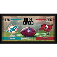 Miami Dolphins Sports Fan Products Fanatics Authentic Miami Dolphins vs. Tampa Bay Buccaneers Framed 10" x 20" House Divided Football Collage